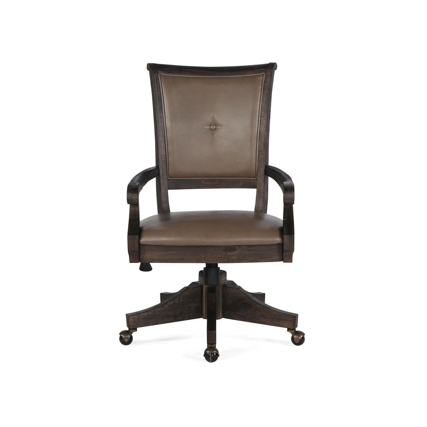 Magnussen Home Sutton Place Weathered Charcoal Fully Upholstered Swivel Chair