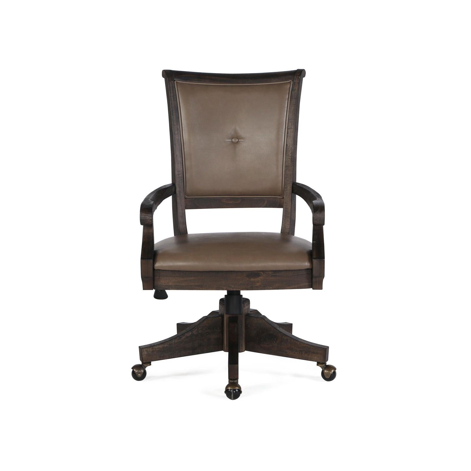 Magnussen Home Sutton Place Weathered Charcoal Fully Upholstered Swivel Chair