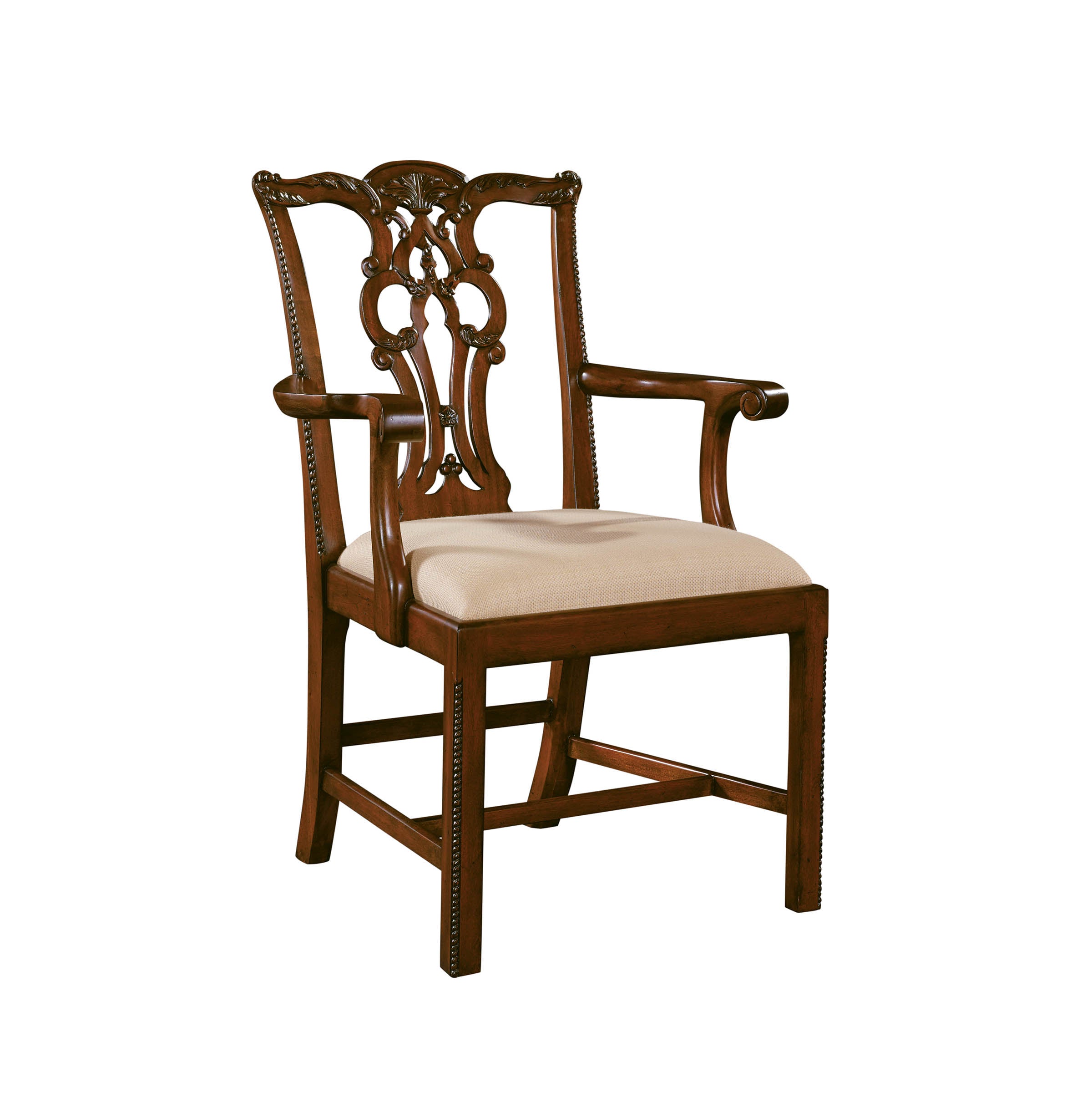 Maitland Smith Massachusetts Mahogany Arm Chair DSC