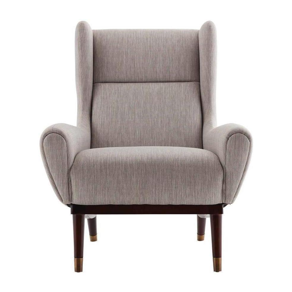 Arteriors Ophelia Lounge Chair Fossil Tweed Dark Walnut