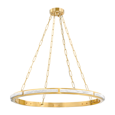 Hudson Valley Lighting Wingate 1 Light 36 inch Aged Brass Chandelier Ceiling Light