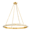 Hudson Valley Lighting Wingate 1 Light 36 inch Aged Brass Chandelier Ceiling Light