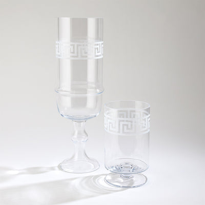 Global Views Etched Greek Key Vase Hurricane