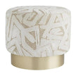 Arteriors Avalon Ottoman Swiss Coffee Champagne Swivel