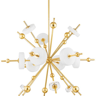 Hudson Valley Lighting Maynard 12 Light 44.5 inch Aged Brass Chandelier Ceiling Light