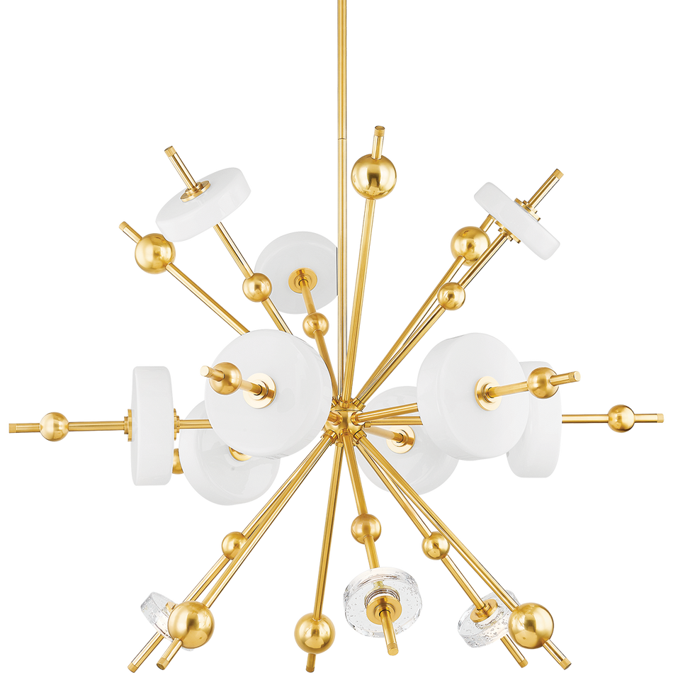 Hudson Valley Lighting Maynard 12 Light 44.5 inch Aged Brass Chandelier Ceiling Light