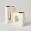 Global Views Matte White Gold Rim Oh Yes Vase Clearance
