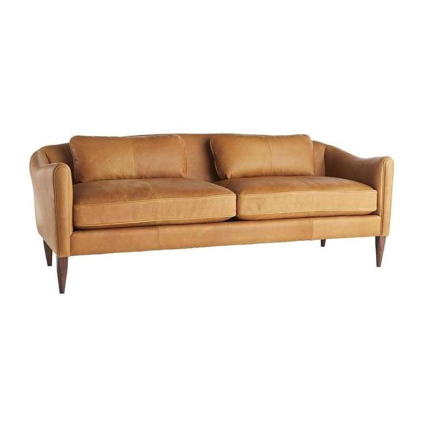 Arteriors Vincent Sofa Butterscotch Leather Dark Walnut