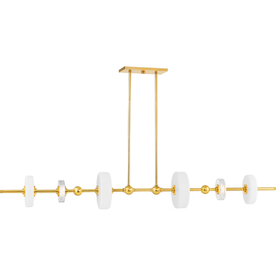 Hudson Valley Lighting Maynard 6 Light 60 inch Aged Brass Island Light Ceiling Light