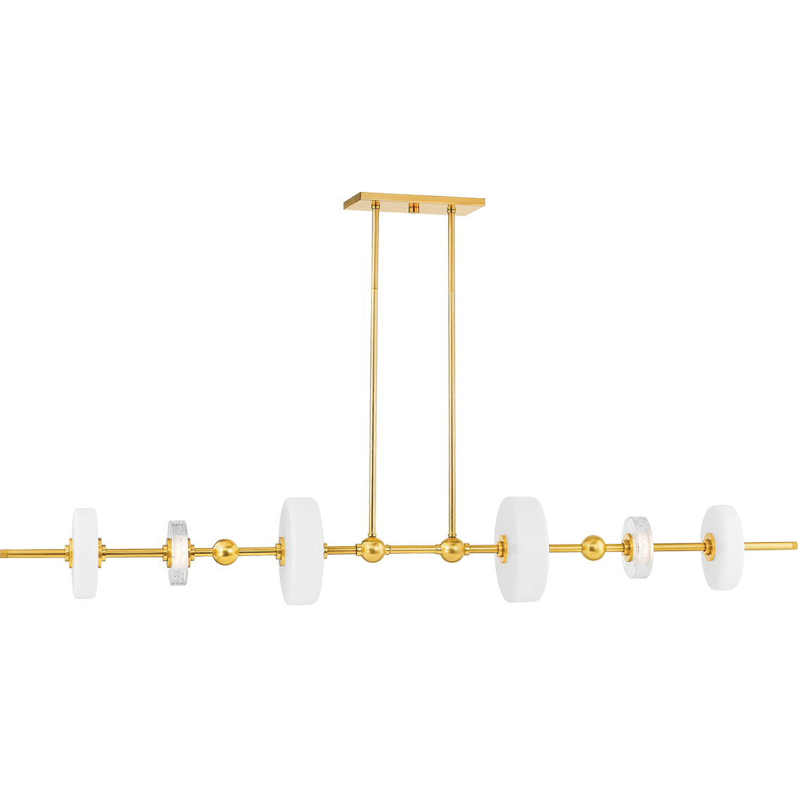 Hudson Valley Lighting Maynard 6 Light 60 inch Aged Brass Island Light Ceiling Light