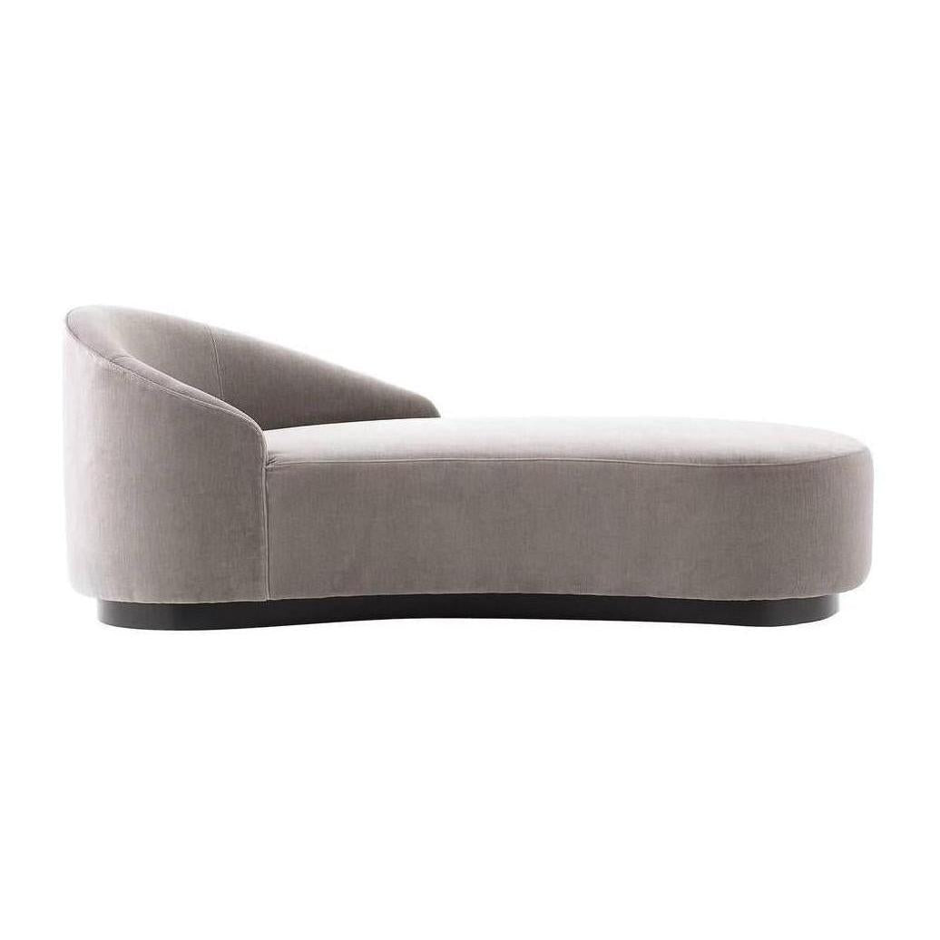 Arteriors Turner Chaise Sharkskin Velvet Grey Ash Right Arm