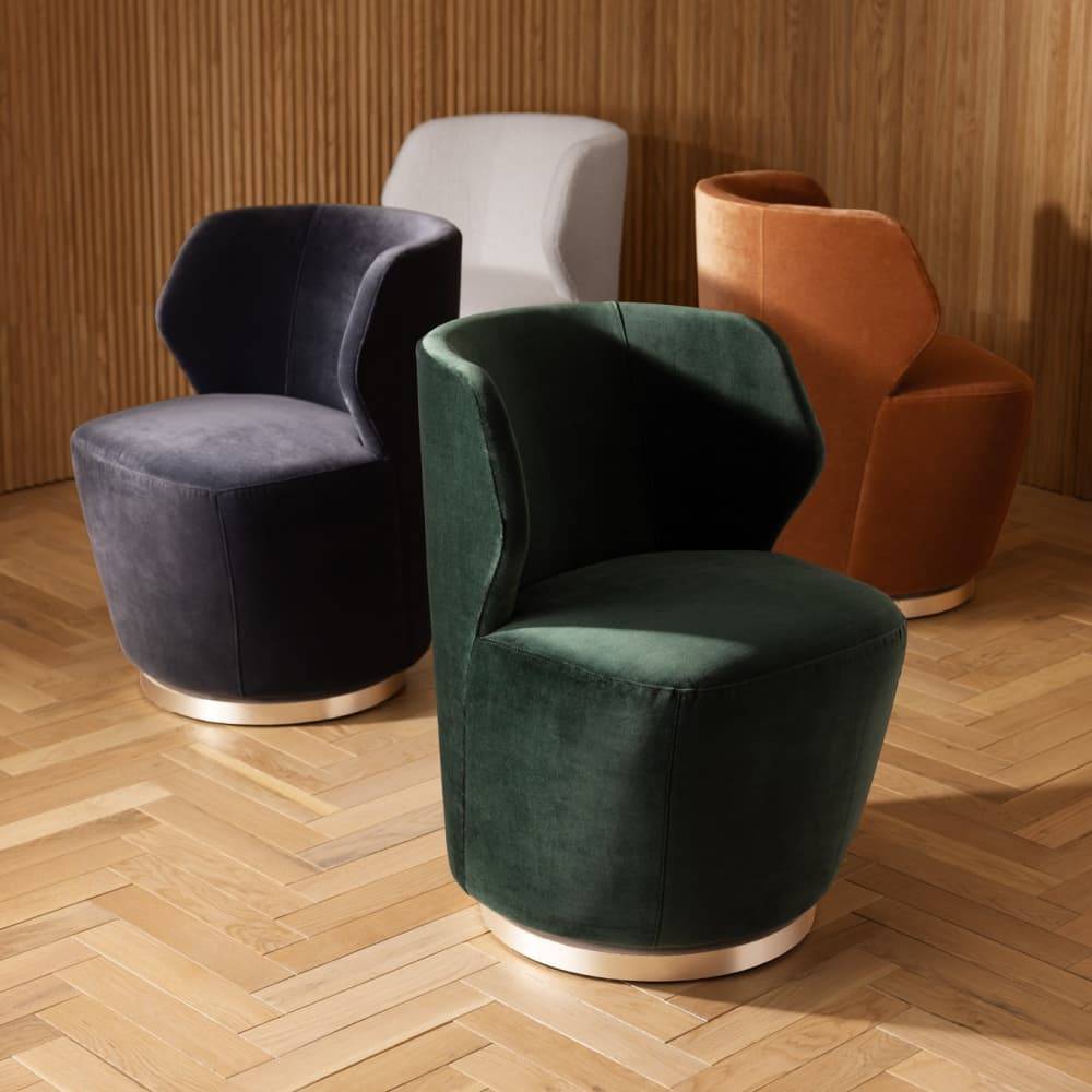 Arteriors Poppy Chair Cloud Boucle Champagne Swivel
