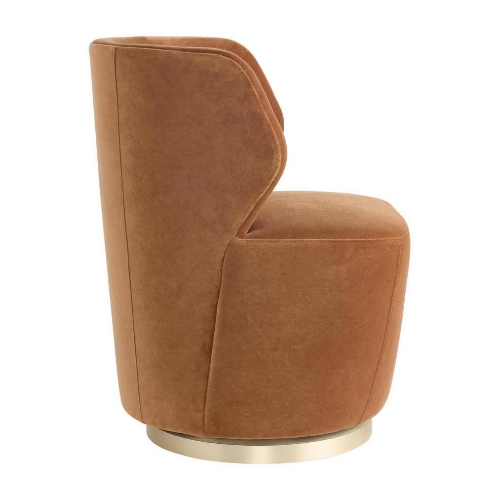 Arteriors Poppy Chair Cider Velvet Champagne Swivel