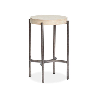 Magnussen Home Jennings Edgecomb Grey And Weathered Antique Nickel Round Accent Table