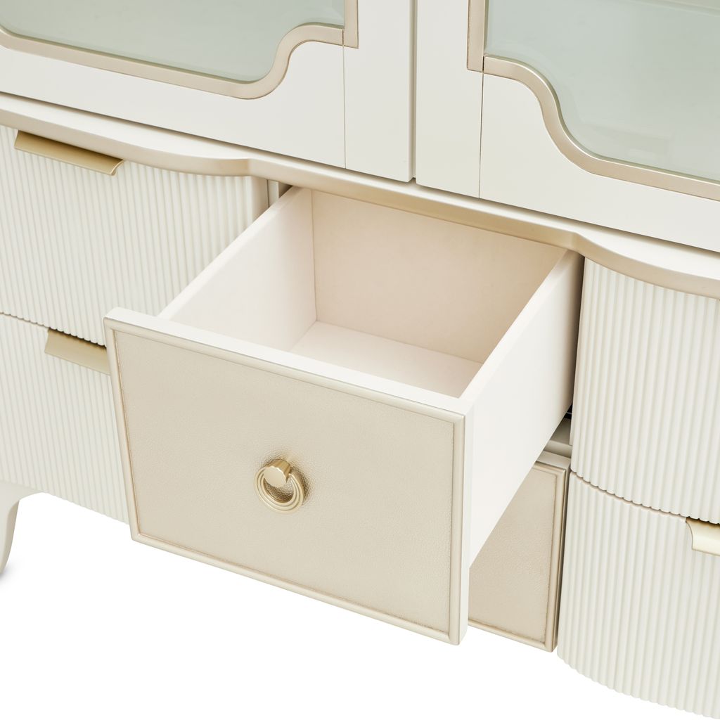Michael Amini La Marisia Display Cabinet - Creamy Pearl