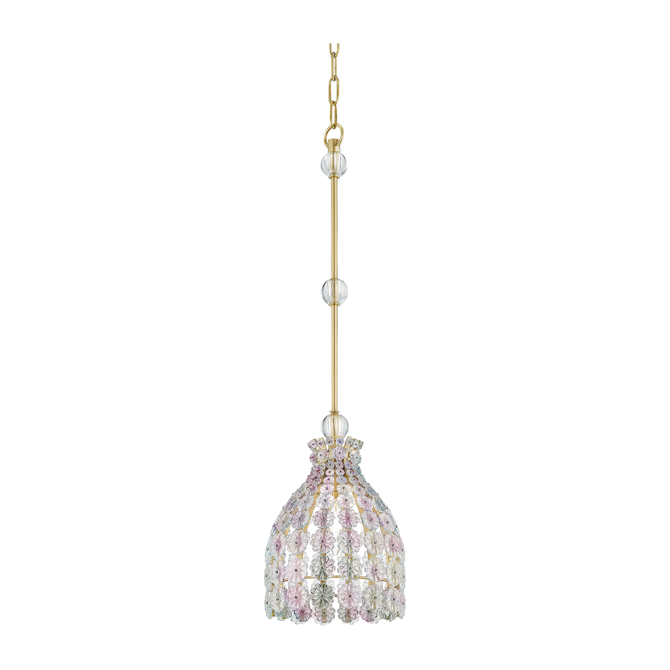 Hudson Valley Lighting Floral Park 1 Light 7.5 inch Aged Brass Pendant Ceiling Light Clearance