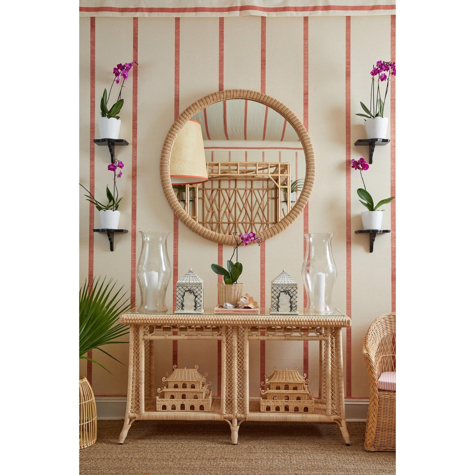 Chelsea House Dunmore Round Wicker Mirror