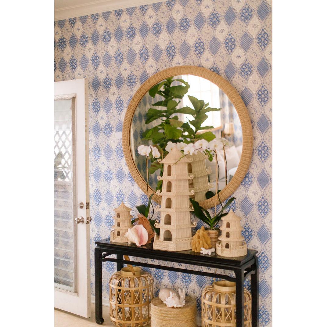 Chelsea House Dunmore Round Wicker Mirror
