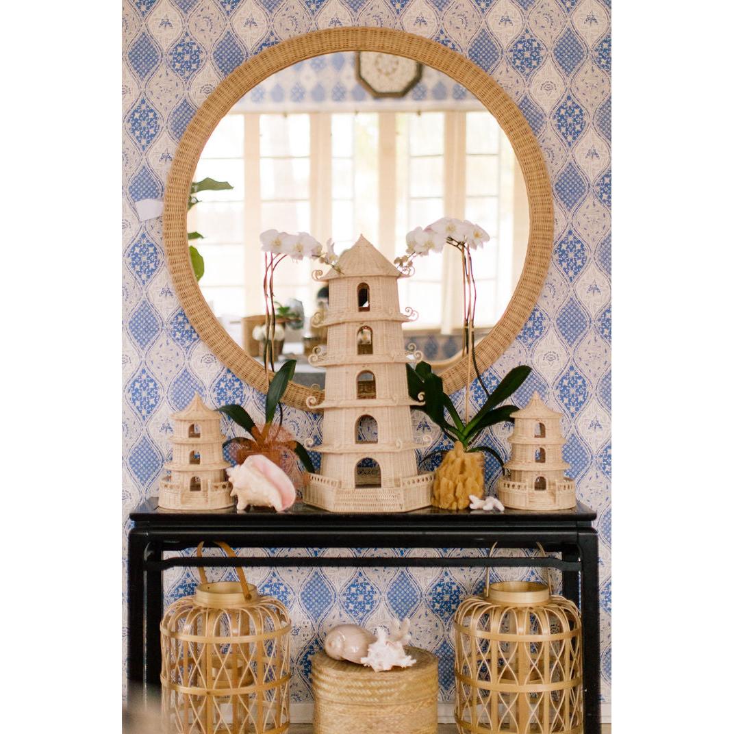 Chelsea House Dunmore Round Wicker Mirror