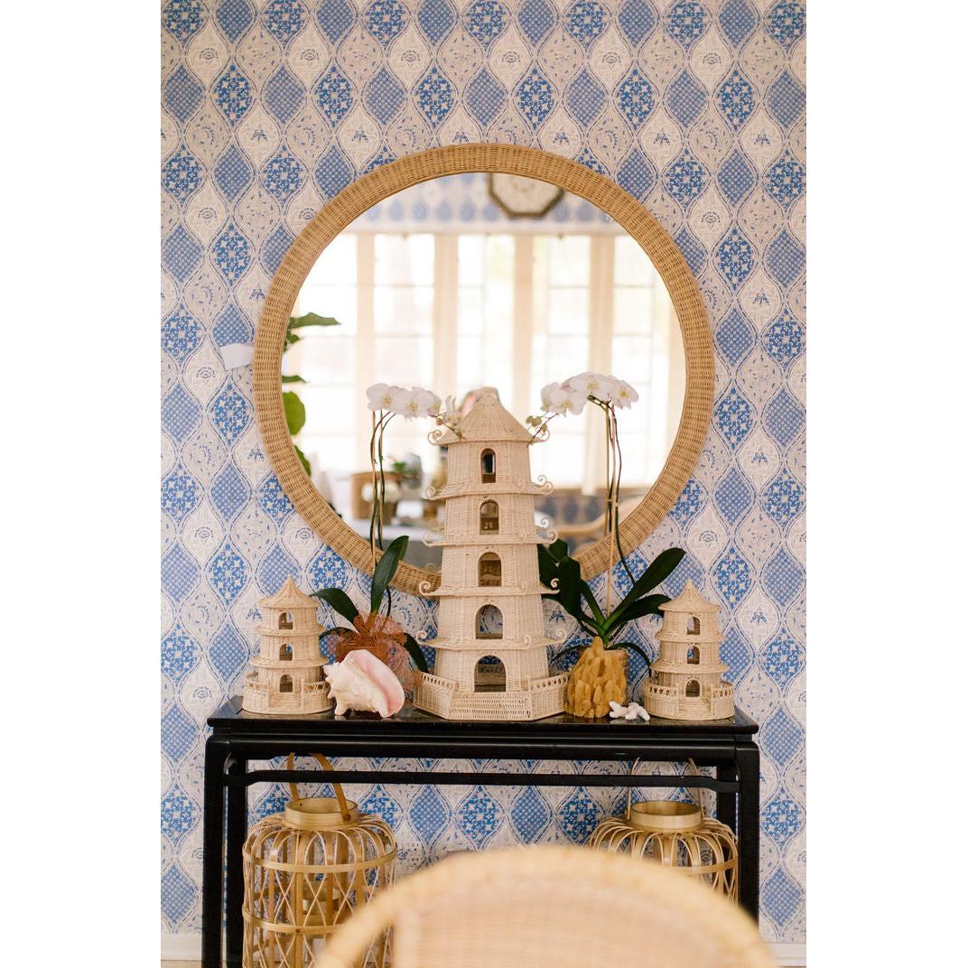 Chelsea House Dunmore Round Wicker Mirror
