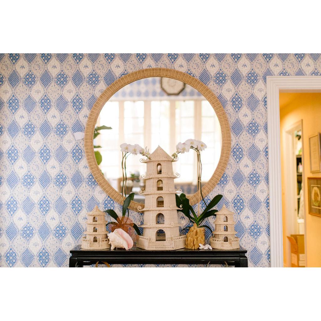 Chelsea House Dunmore Round Wicker Mirror
