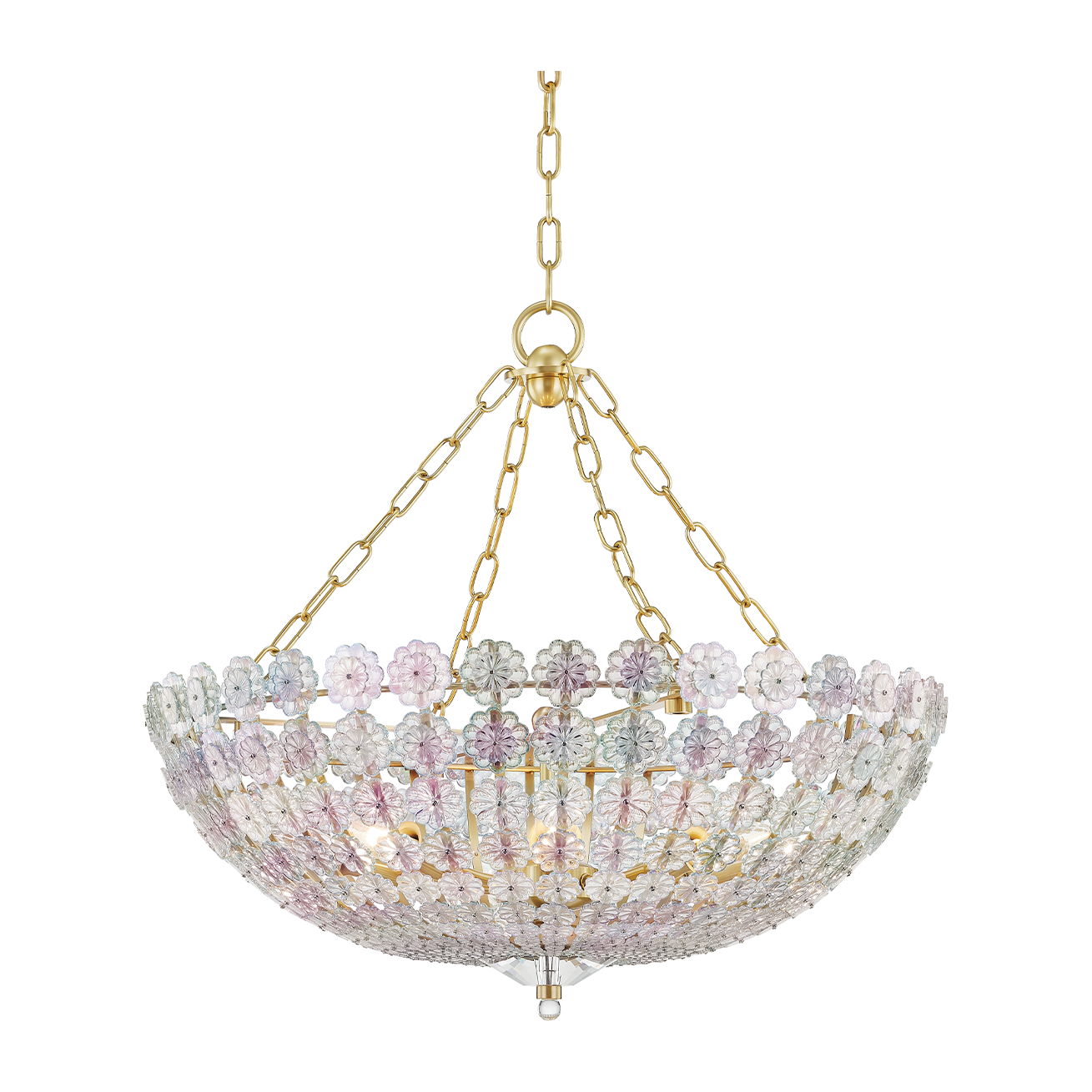 Hudson Valley Lighting Floral Park 8 Light 24.5 inch Aged Brass Chandelier Ceiling Light