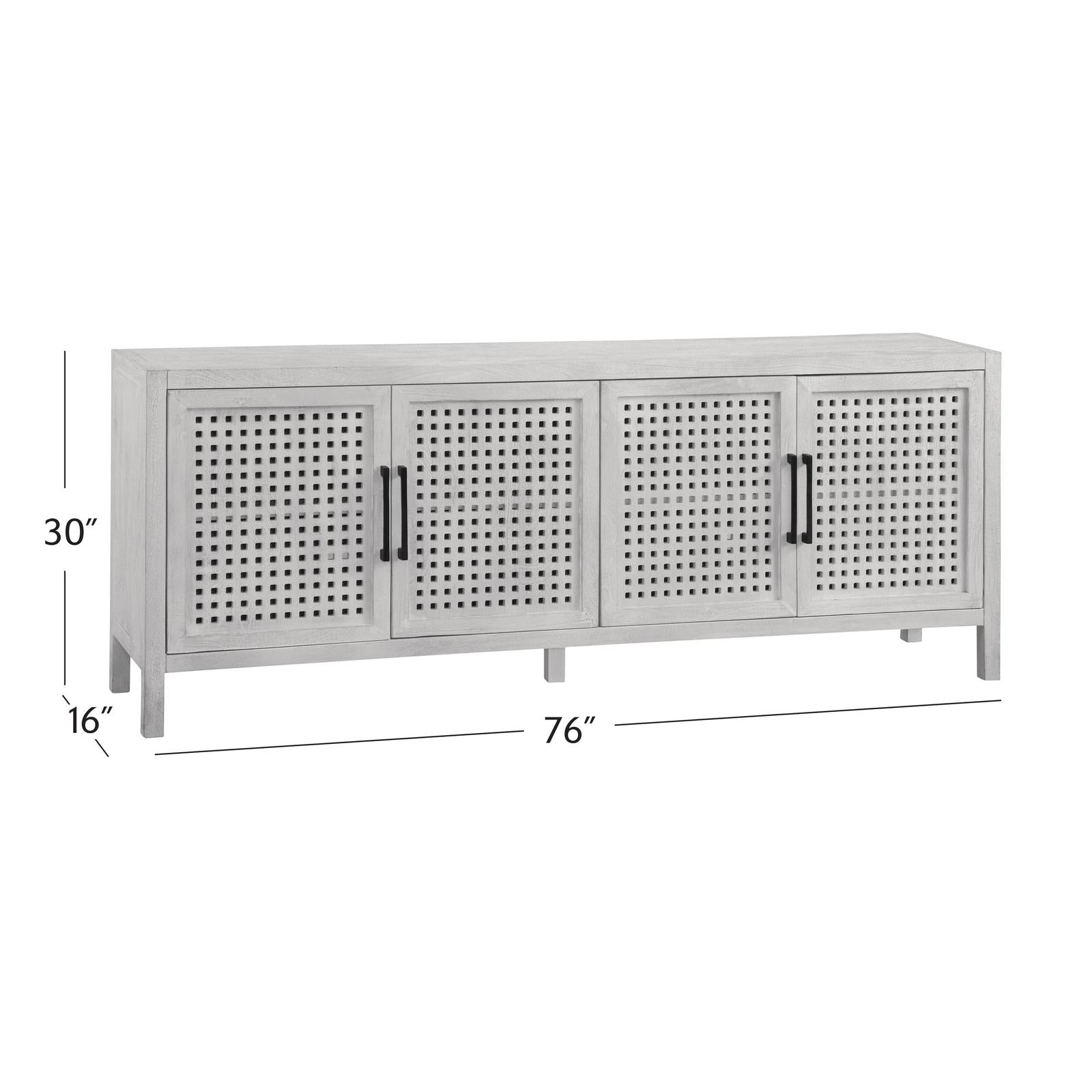 Bassett Mirror Pentak White Four Door Cabinet