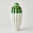 Global Views Emerald Fluted Jar with Lid