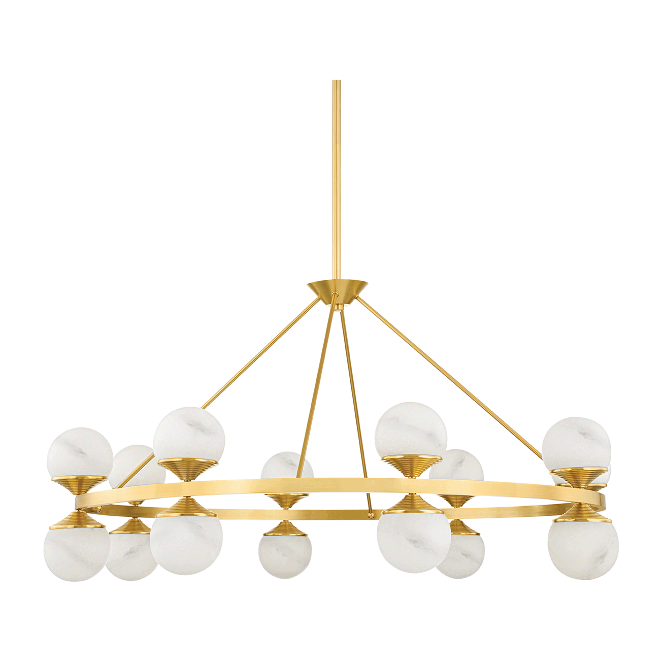 Hudson Valley Lighting Grafton 16 Light 46 inch Aged Brass Chandelier Ceiling Light
