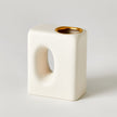 Global Views Matte White Gold Rim Oh Yes Vase Clearance