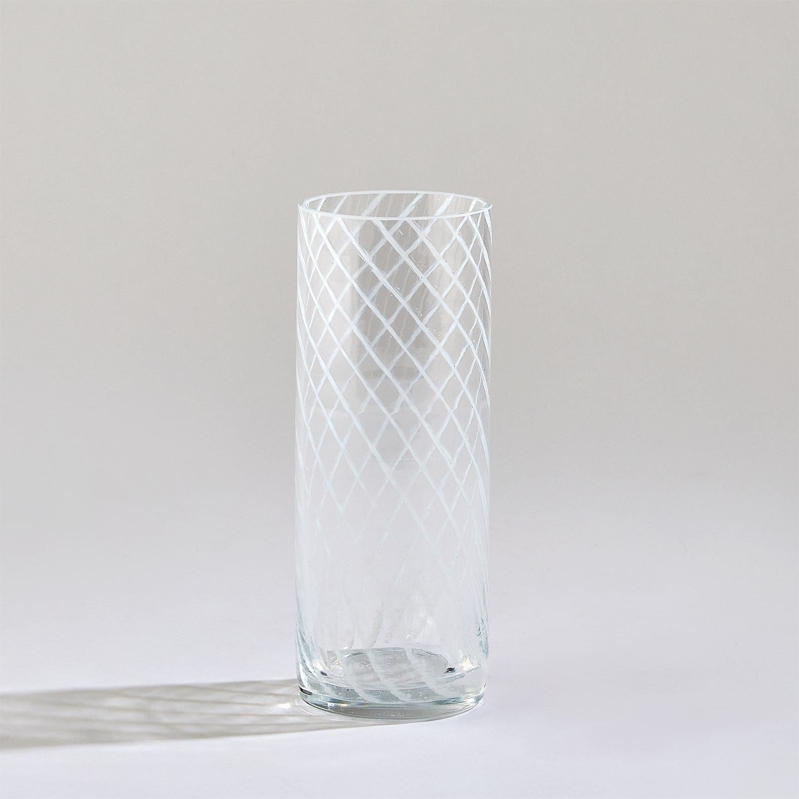 Global Views Swirl Highball Glass Milk