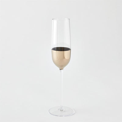Global Views Metallic Orb Champagne Flute Platinum