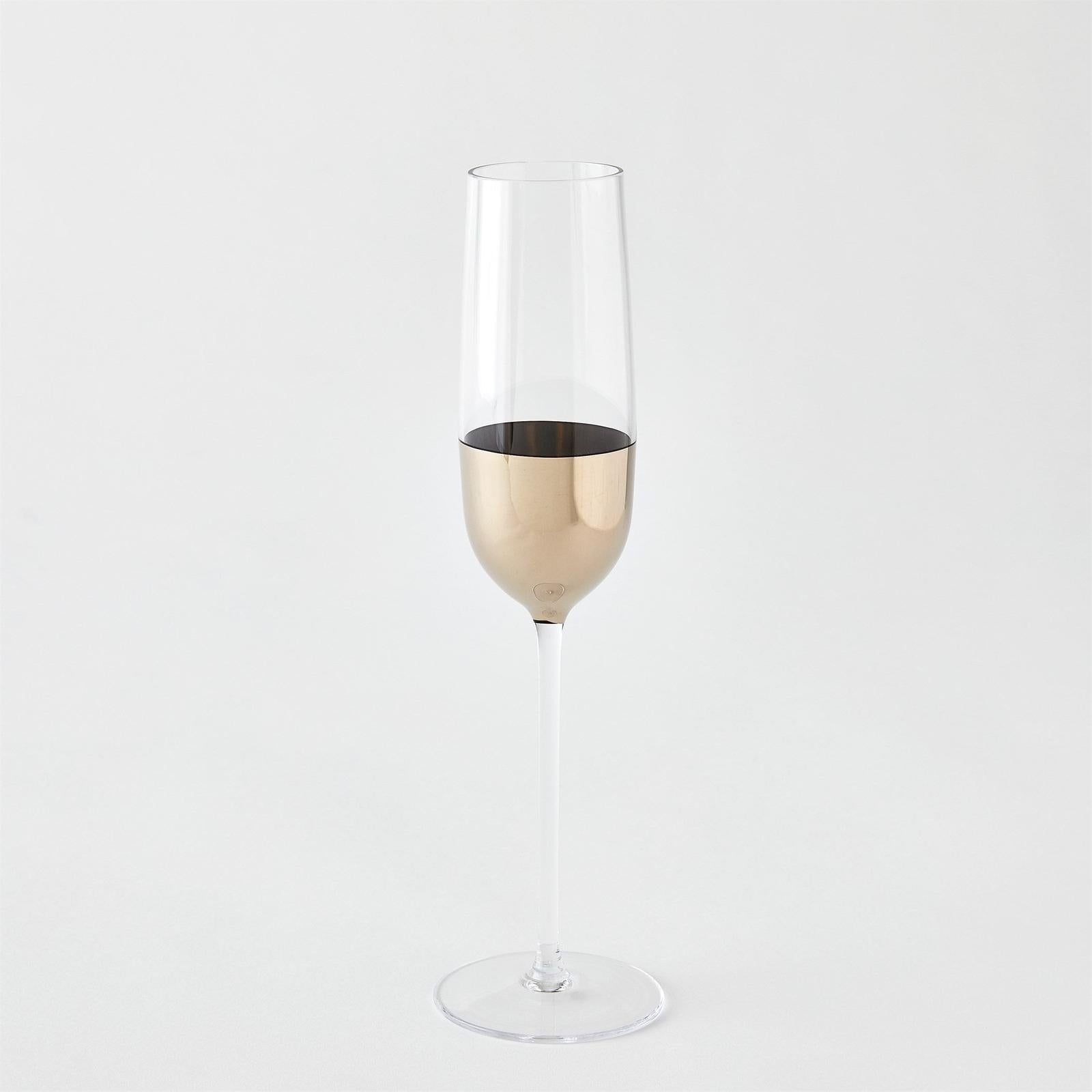 Global Views Metallic Orb Champagne Flute Platinum