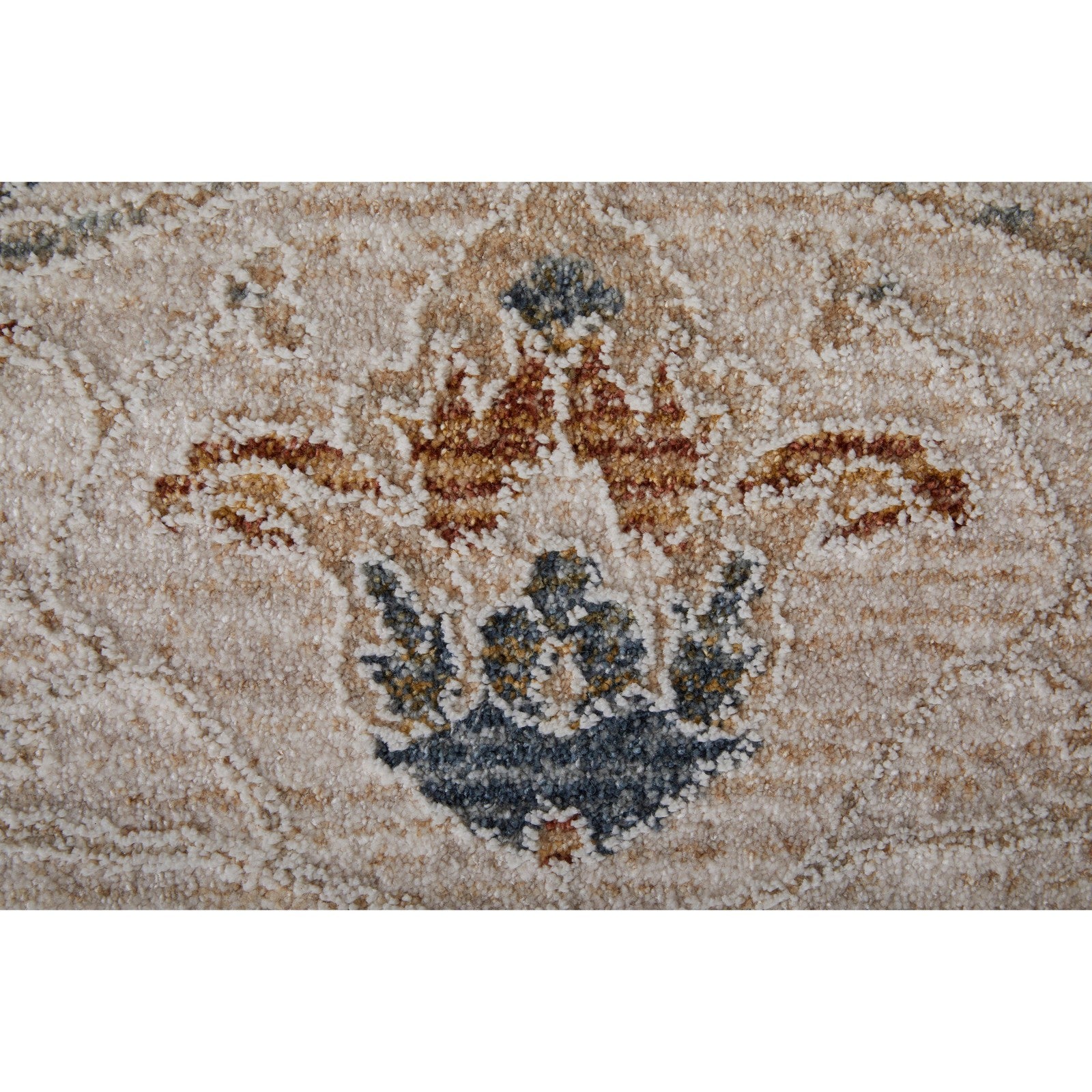 Feizy Pasha 39M4F Transitional Ikat in Ivory/Blue/Red