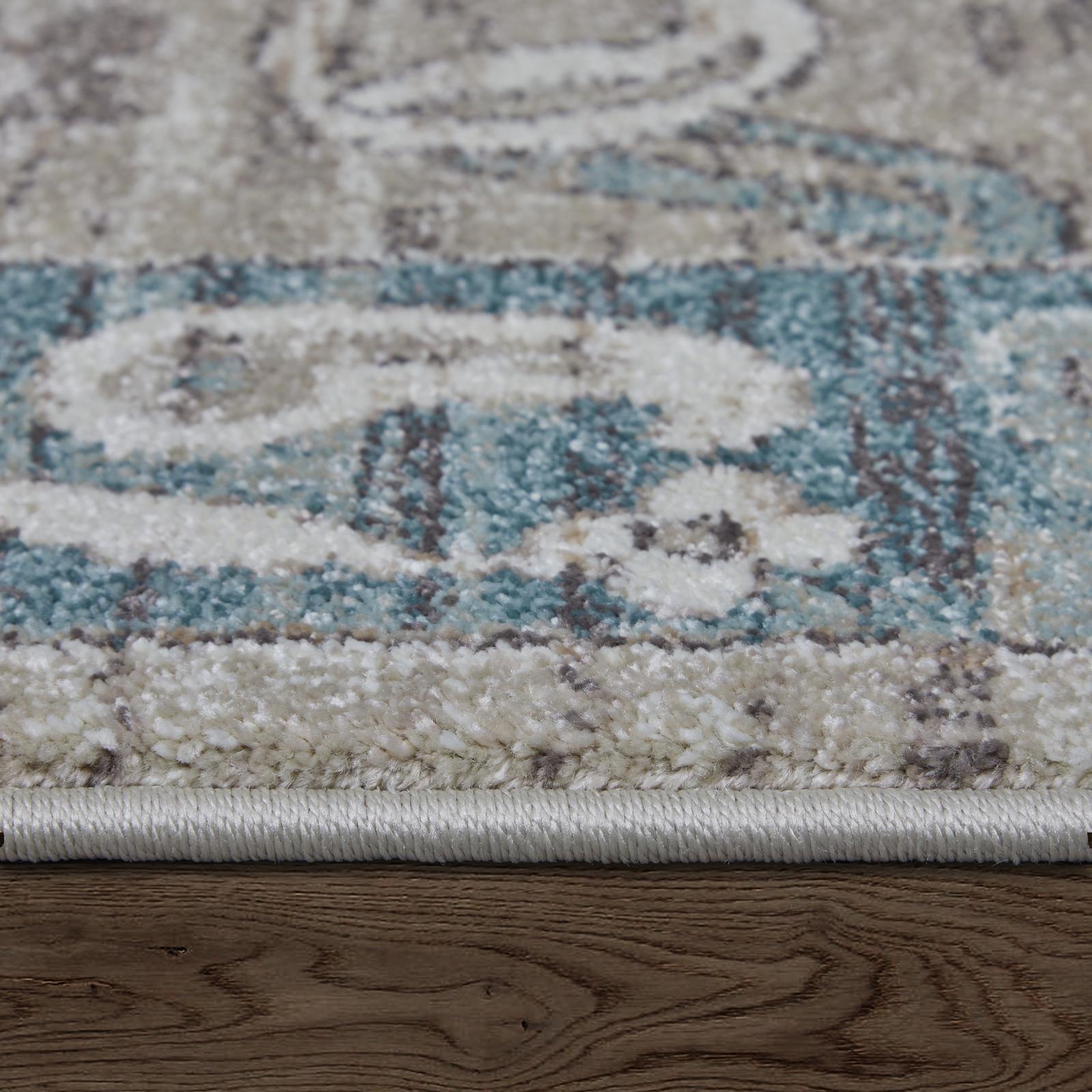 Feizy Dartmouth 39QLF Transitional Floral & Botanical Rug in Gray/Blue/Taupe