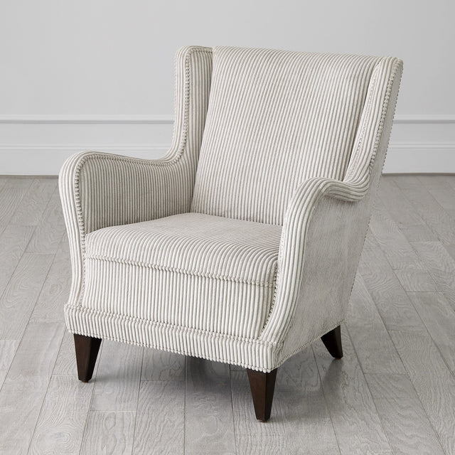 Global Views Wide Wale Lounge Chair Corduroy Smoke