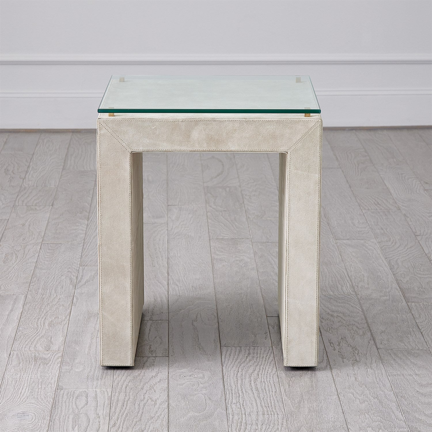 Global Views Posh Parchment Suede Side Table