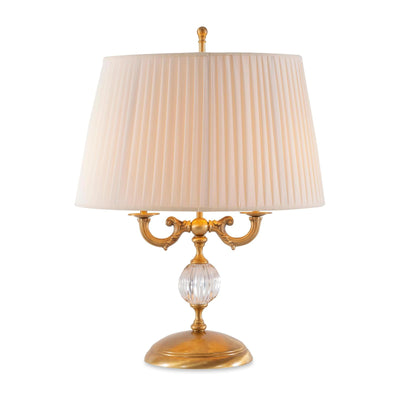 Maitland Smith Aged Brass Table Lamp W/ Crystal Insert Clearance
