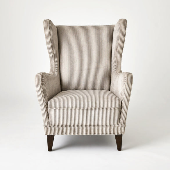 Global Views Wide Wale Wing Chair Corduroy Smoke