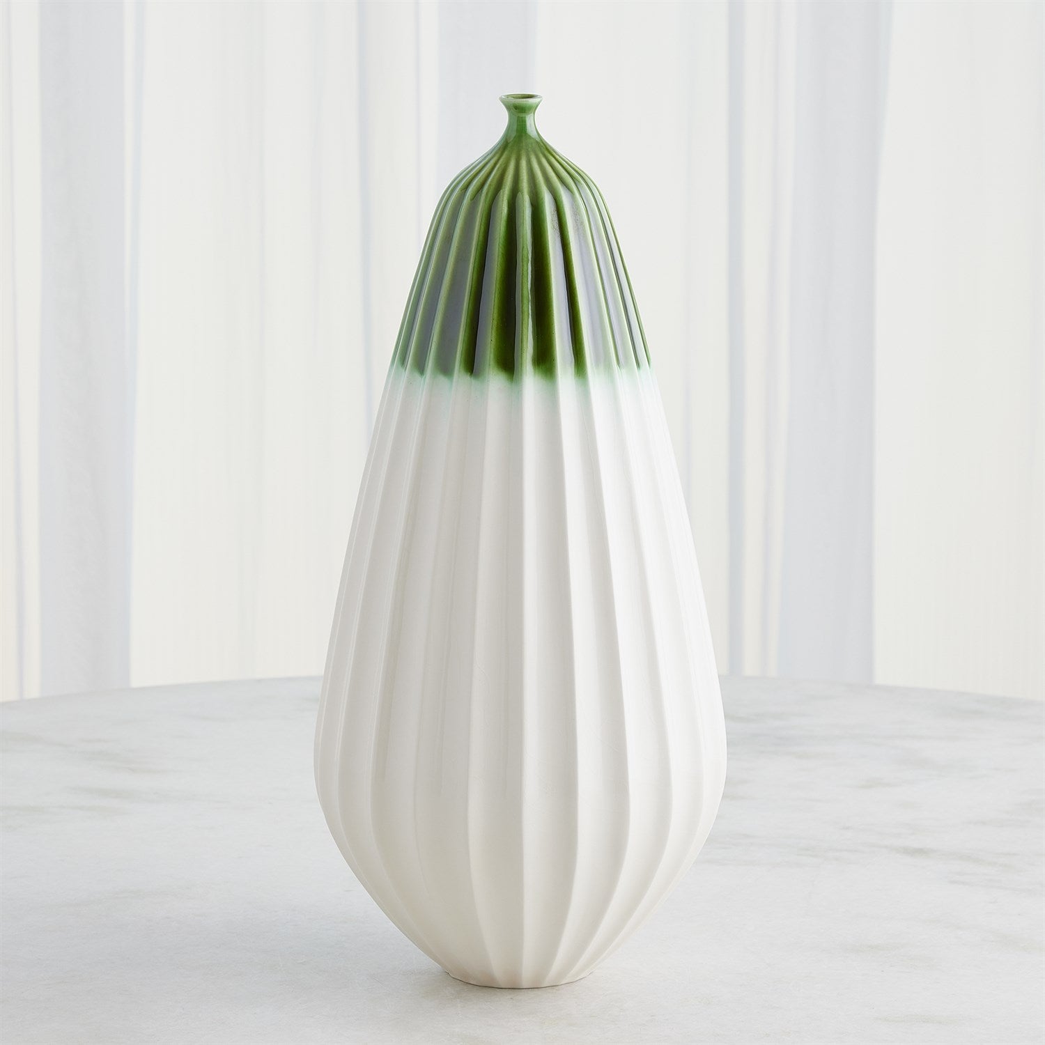 Global Views Emerald Furrow Vase
