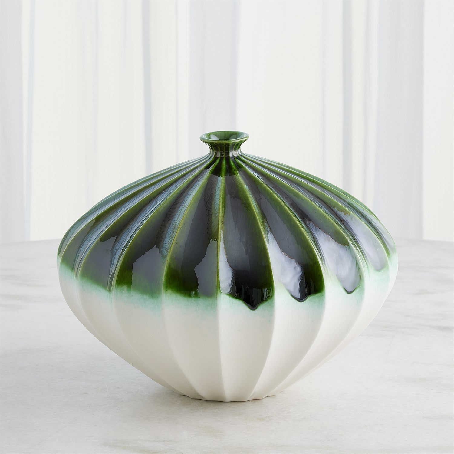 Global Views Emerald Furrow Vase