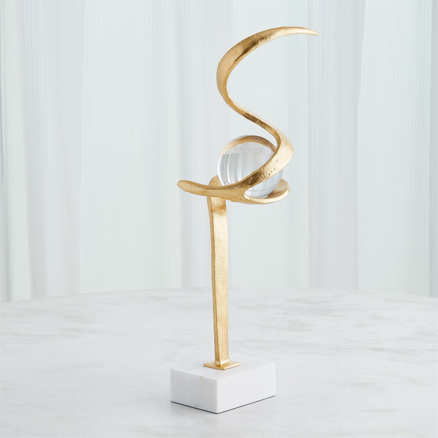 Global Views Gold Leaf Captured Sphere Sculpture