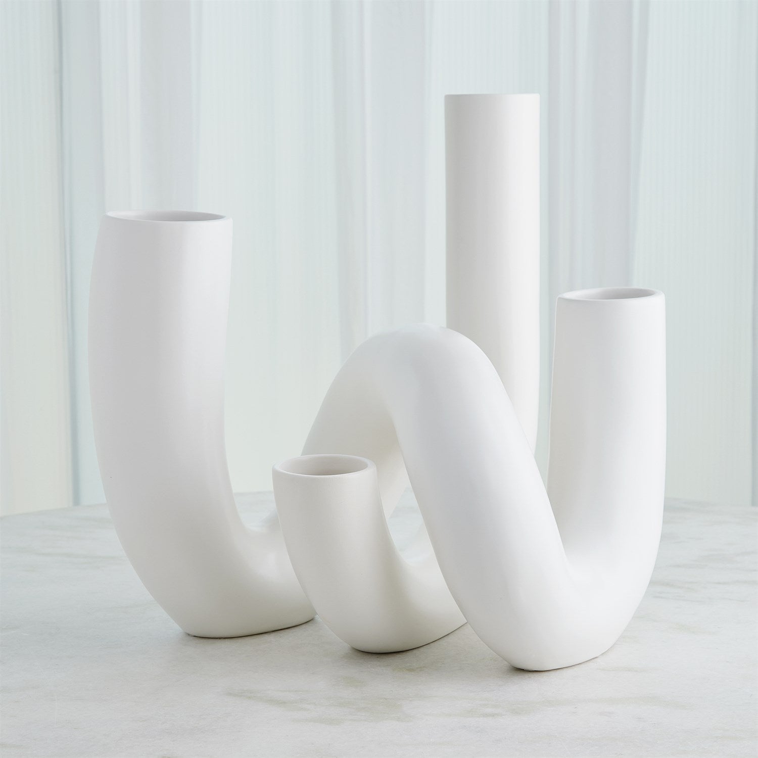 Global Views Matte White Cellentani Vase Set