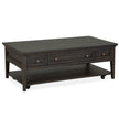 Magnussen Home Westley Falls Graphite Rectangular Cocktail Table With Casters