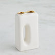 Global Views Matte White Gold Rim Oh Yes Vase Clearance