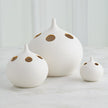 Global Views Matte White Gold Rim Oh No Vase Clearance