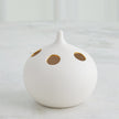Global Views Matte White Gold Rim Oh No Vase Clearance