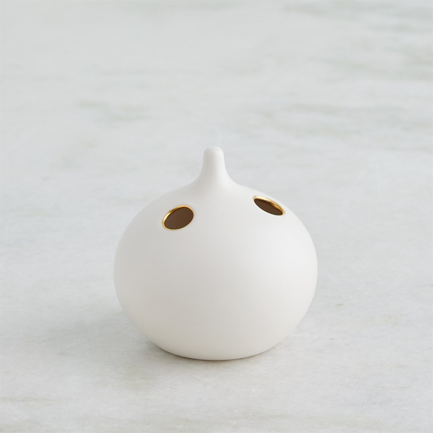 Global Views Matte White Gold Rim Oh No Vase Clearance
