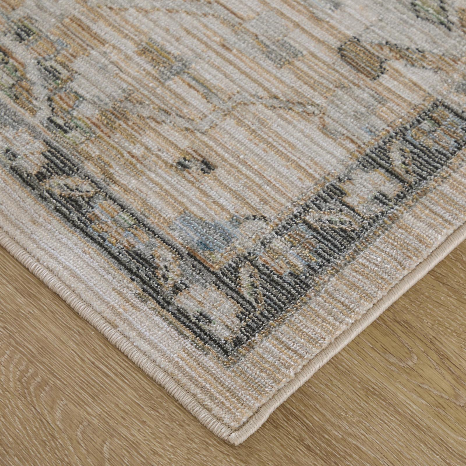 Feizy Augustine 39TYF Traditional Floral & Botanical, Ivory/Tan/Blue, Rug