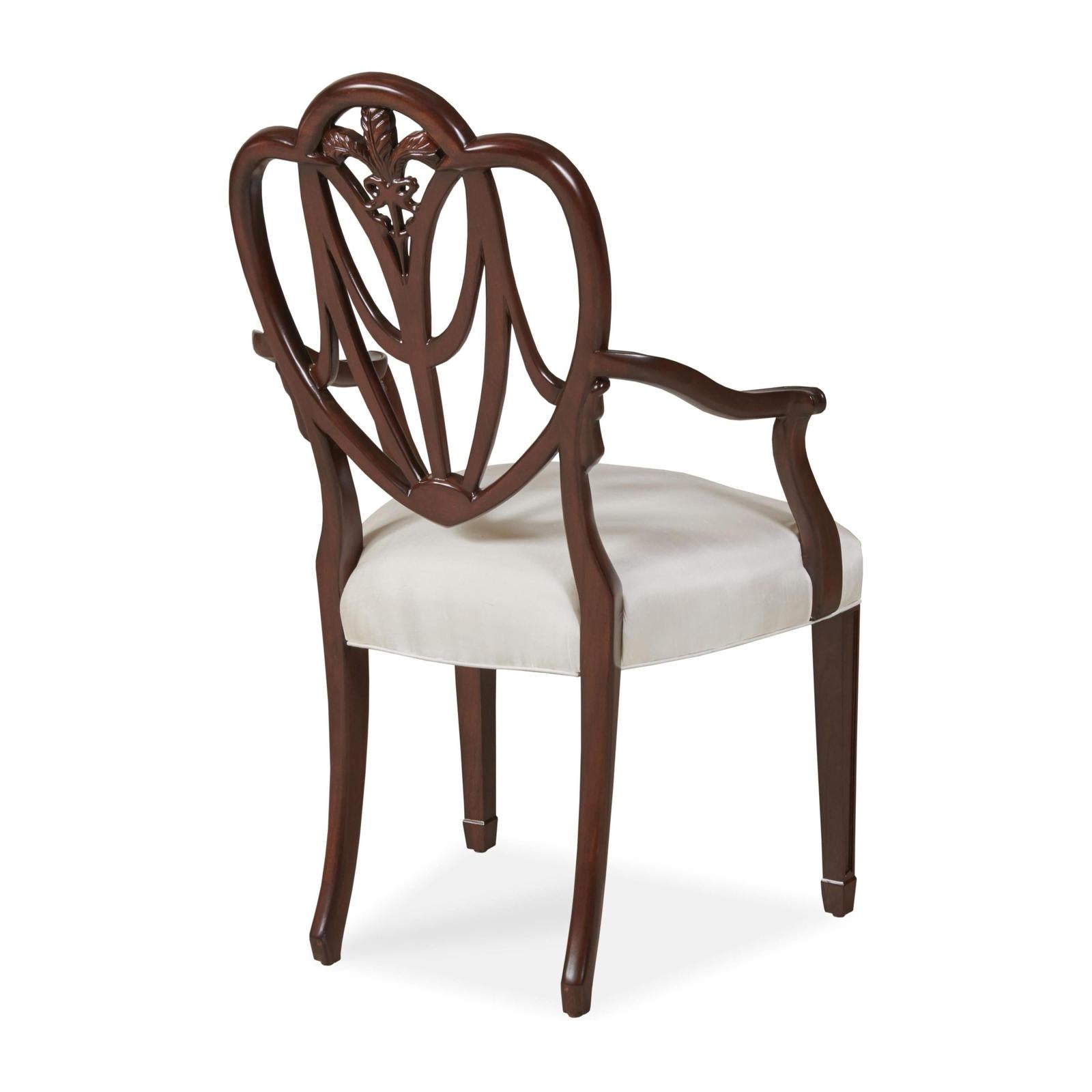 Maitland Smith Heart Arm Chair Pearl